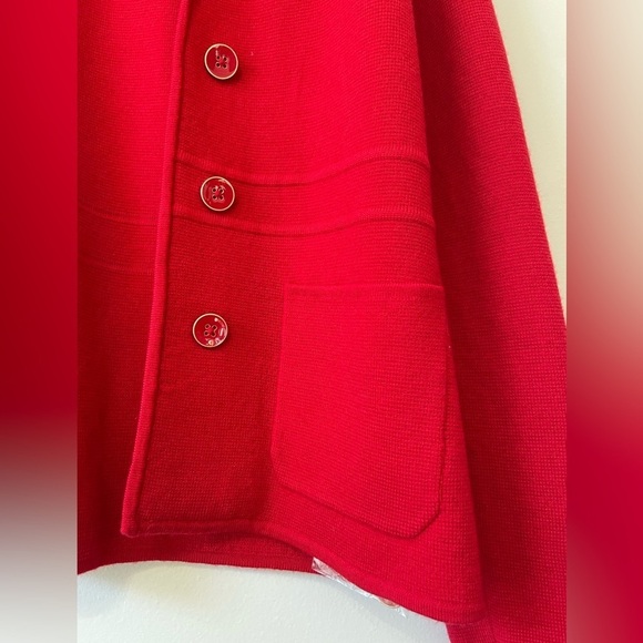 Talbots 100% Merino Wool Red Cardigan Jacket. Size S Christmas sweater - Picture 3 of 7